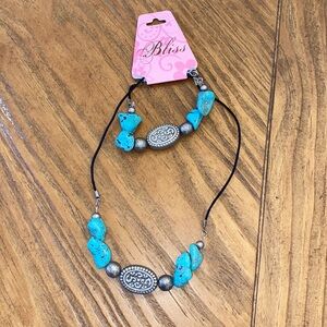 Turquoise Bracelet Necklace Set